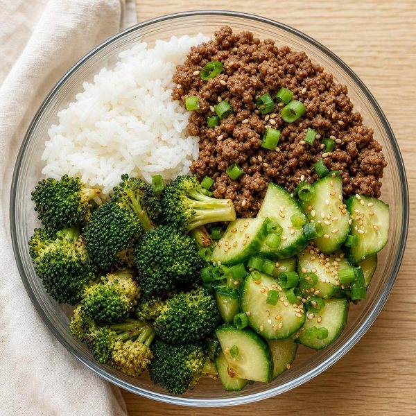 Korean-style ground beef bowls